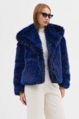 PREMİUM KÜRK ŞAL YAKA CEKET (Kırçıllı Lacivert)