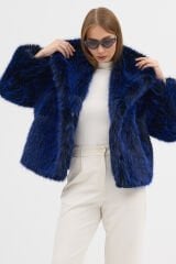 PREMİUM KÜRK ŞAL YAKA CEKET (Kırçıllı Lacivert)