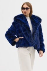 PREMİUM KÜRK ŞAL YAKA CEKET (Kırçıllı Lacivert)