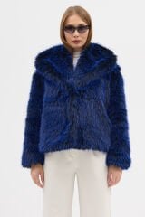 PREMİUM KÜRK ŞAL YAKA CEKET (Kırçıllı Lacivert)