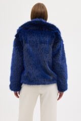 PREMİUM KÜRK ŞAL YAKA CEKET (Kırçıllı Lacivert)