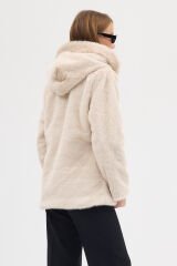 PREMİUM MİNK KAPÜŞONLU CEKET (Bej)