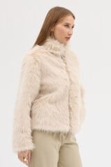 PREMİUM KÜRK FERMUARLI DÜZ CEKET (Bej)