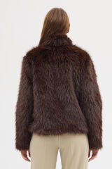 PREMİUM KÜRK FERMUARLI DÜZ CEKET (Acı Kahve)