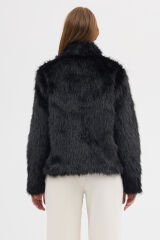 PREMİUM KÜRK FERMUARLI DÜZ CEKET (Siyah)