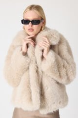 PREMİUM KÜRK ŞAL YAKA CEKET (Bej)