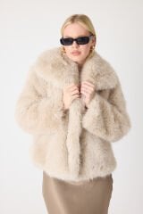 PREMİUM KÜRK ŞAL YAKA CEKET (Bej)