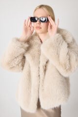 PREMİUM KÜRK ŞAL YAKA CEKET (Bej)