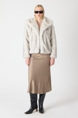 PREMİUM KÜRK ŞAL YAKA CEKET (Kırçıllı Beyaz)