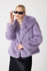 PREMİUM KÜRK ŞAL YAKA CEKET (Lila)