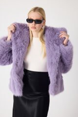 PREMİUM KÜRK ŞAL YAKA CEKET (Lila)