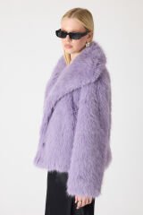 PREMİUM KÜRK ŞAL YAKA CEKET (Lila)