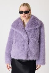 PREMİUM KÜRK ŞAL YAKA CEKET (Lila)