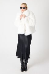 PREMİUM KÜRK ŞAL YAKA CEKET (Beyaz)