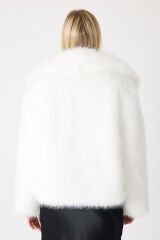 PREMİUM KÜRK ŞAL YAKA CEKET (Beyaz)