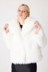 PREMİUM KÜRK ŞAL YAKA CEKET (Beyaz)