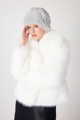 PREMİUM KÜRK ŞAL YAKA CEKET (Beyaz)