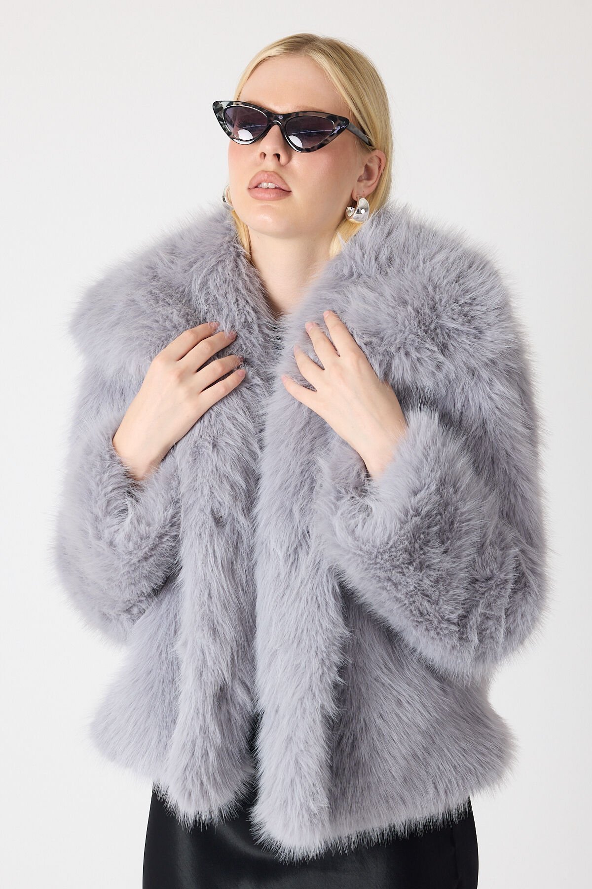 PREMİUM KÜRK ŞAL YAKA CEKET (Gri)