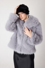 PREMİUM KÜRK ŞAL YAKA CEKET (Gri)